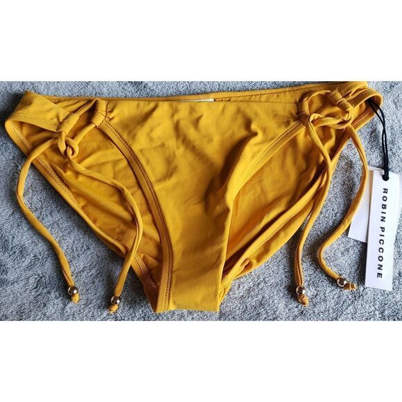 ROBIN PICCONE LUCA MUSTARD BIKINI BOTTOM NWT SIZE M - Picture 1 of 8